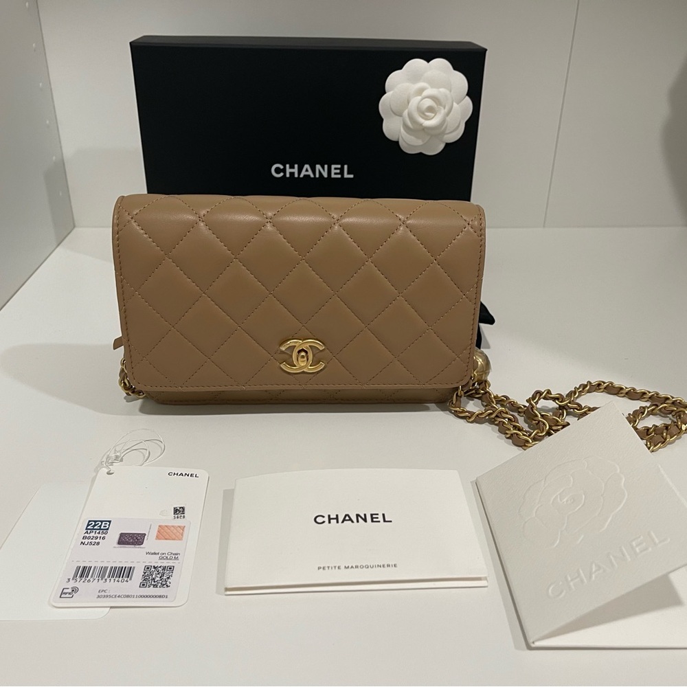 NWT Authentic Chanel Pearl Crush Wallet on Chain